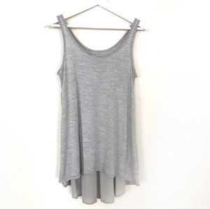 Eileen Fisher Gray Cotton Silk Tank Top Tunic Top